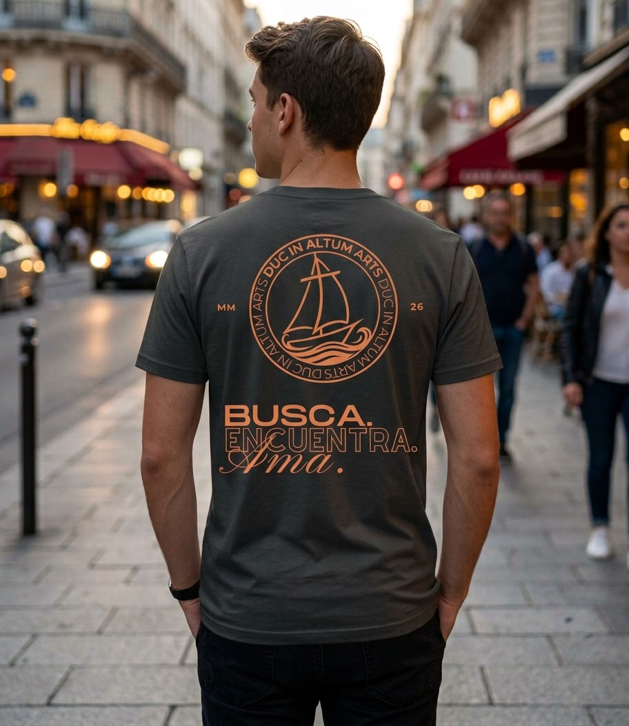 camiseta unisex busca encuentra ama