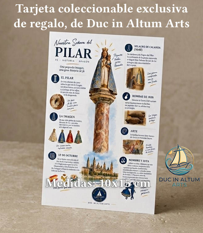 Tarjeta Coleccionable sobre la advocación de Nuestra Señora del Pilar