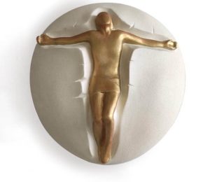 Jesús crucificado, pan de Vida. Hecho en arcilla cocida a 1000º