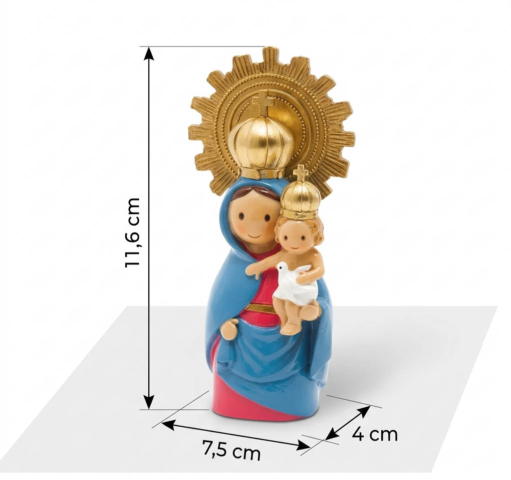 Nuestra Señora del Pilar, medidas estatuilla