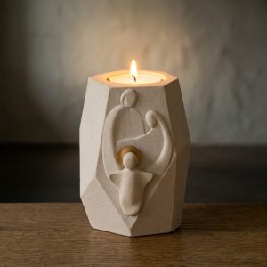 Portavelas con nacimiento de arcilla refractaria