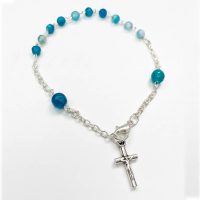 Pulsera decenario con cuentas de ágata brasileña azul