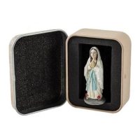 Mini figura de la Virgen de Lourdes en lata
