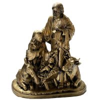 Misterio de la Sagrada Familia en color bronce de 20 cm de alto.