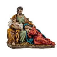 Misterio de una sola pieza con la Virgen durmiendo mientras San José mece al niño.
